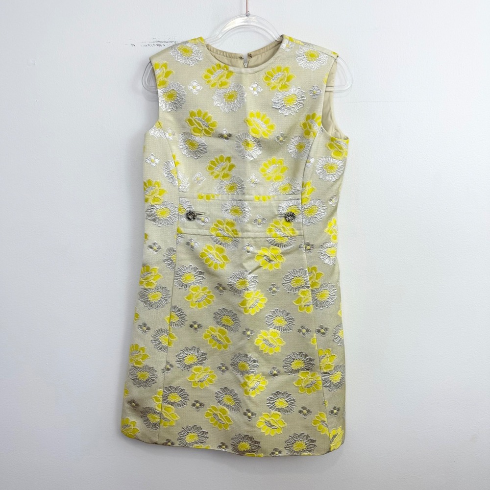Vintage 1960s Shannon Rodgers for Jerry Silverman Floral Brocade Shift Dress M